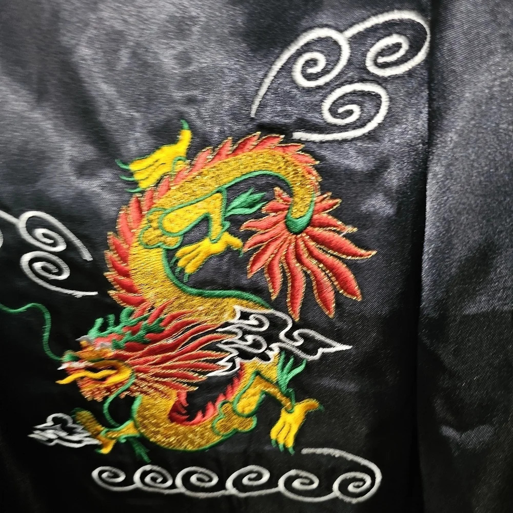Silky satin dragon Reversible Kimono - Picture 12 of 13